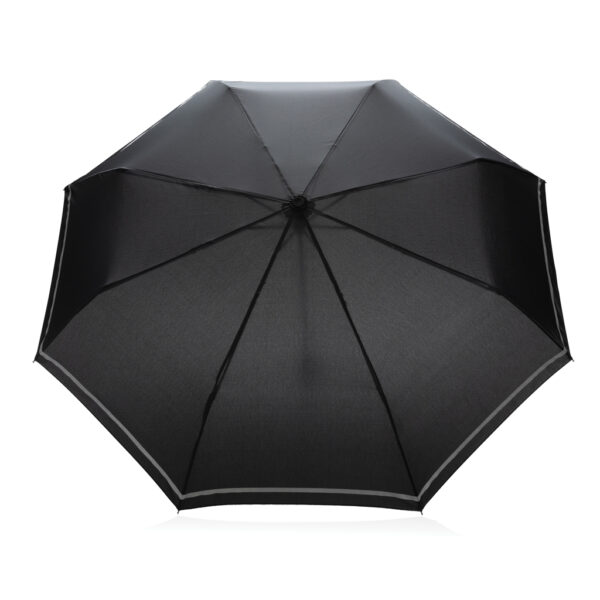 Mini paraguas RPET reflectante 190T Impact AWARE ™negro