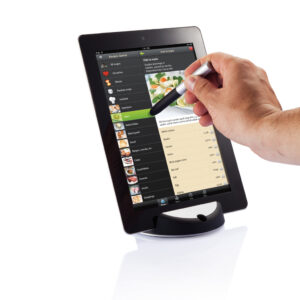 Stand Chef para tablet con bolígrafo táctilnegro