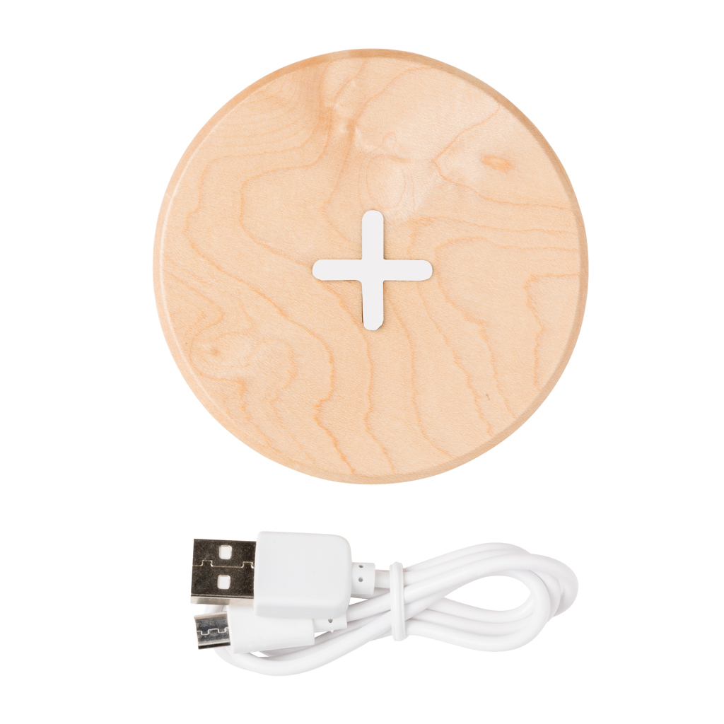 Cargador inalámbrico de madera de 5W 3 Cargador inalámbrico de madera de 5Wmarron