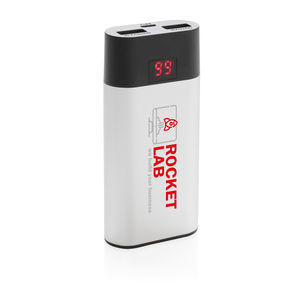 Batería externa de 4000 mAh con pantalla digital 8 Batería externa de 4000 mAh con pantalla digitalplata