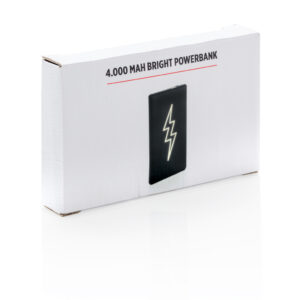 Batería externa con logo iluminado de 4000 mAhnegro