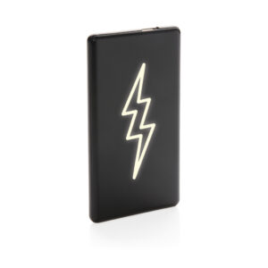 Batería externa con logo iluminado de 4000 mAhnegro