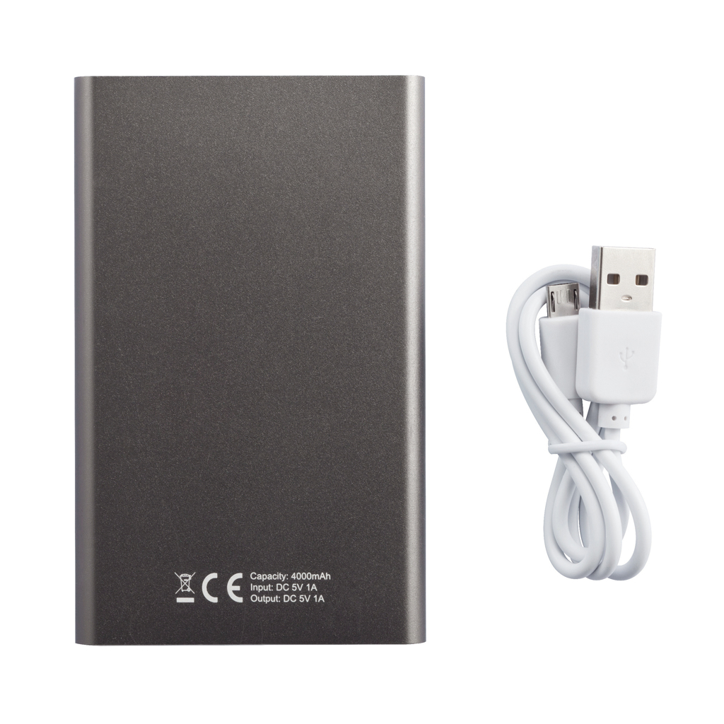 Powerbanks personalizadoss personalizados fina 4.000 mAh 2 Powerbanks personalizadoss personalizados fina 4.000 mAhantracita
