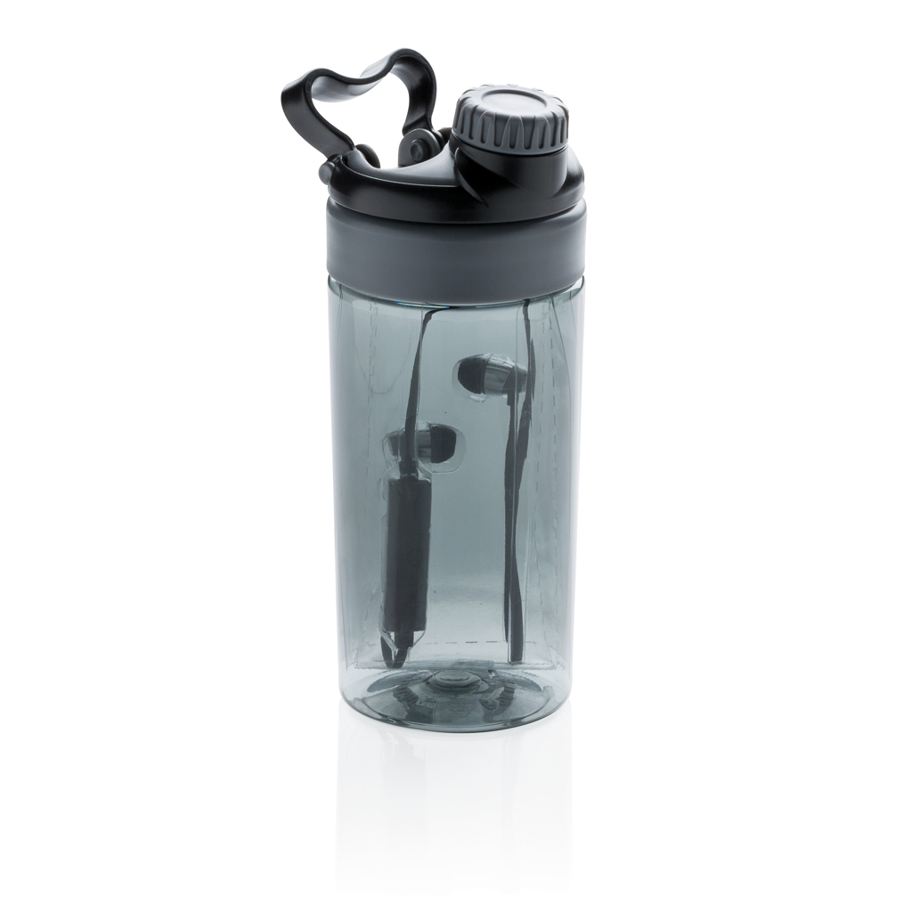 Botellas personalizadas antigoteo con auriculares inalámbricos 2 Botellas personalizadas antigoteo con auriculares inalámbricosantracita