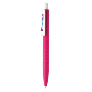 Bolígrafos personalizados tacto suave X3rosa