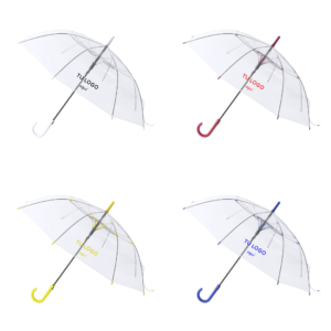 paraguas transparente de colores personalizado