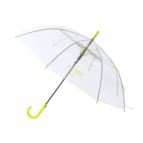 paraguas transparente amarillo personalizado