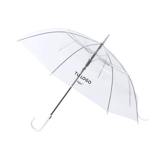 paraguas transparente blanco personalizado
