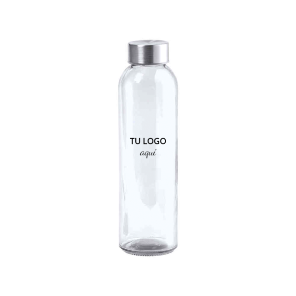 botella transparente de cristal personalizada