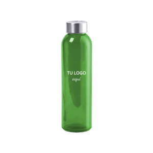 botella verde de cristal personalizada