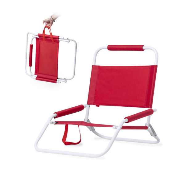 silla playa roja promocional
