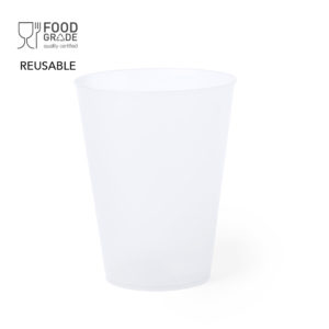 vaso reutilizable transparente promocional
