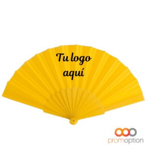 Abanico Tela 19 ABANICO TELA Personalizada AMARILLO