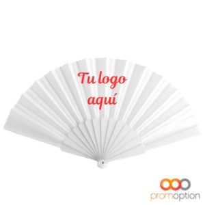 Abanico Tela 22 ABANICO TELA Personalizada BLANCO