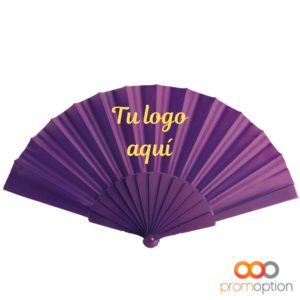 Abanico Tela 25 ABANICO TELA Personalizada MORADO