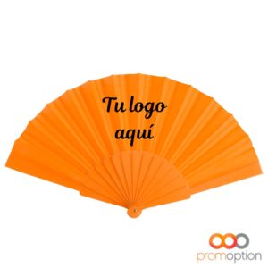Abanico Tela 26 ABANICO TELA Personalizada NARANJA