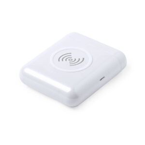auriculares personalizados de color blanco power bank