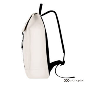 Mochila personalizada blanca con diseño minimalista.