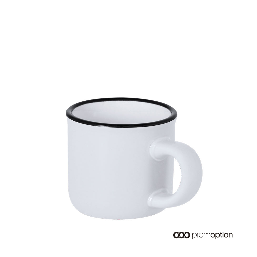Taza Cerámica Personalizada Ridot 3 Taza cerámica personalizada blanca con borde negro, diseño vintage.